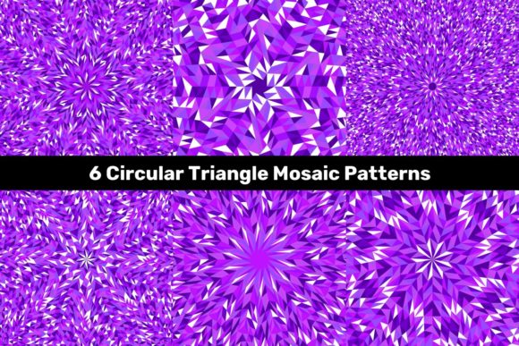 6 Purple Circular Triangle Mosaic Pattern