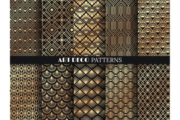 Art Deco Pattern: The Elegance of Golden Minimalism and Vintage Geometric Arts