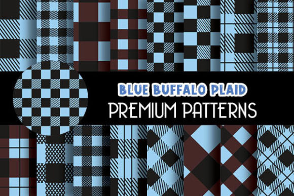 Blue Buffalo Plaid Digital Papers Patter