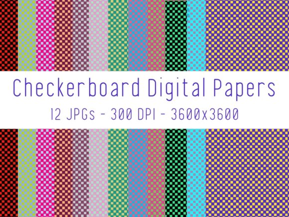 Checkerboard Pattern Digital Papers for Modern Creative Projects