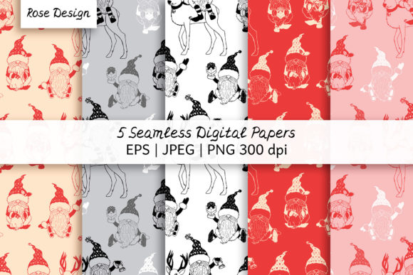 Christmas Gnome Pattern Digital Paper: A Creative Resource for Modern Designers