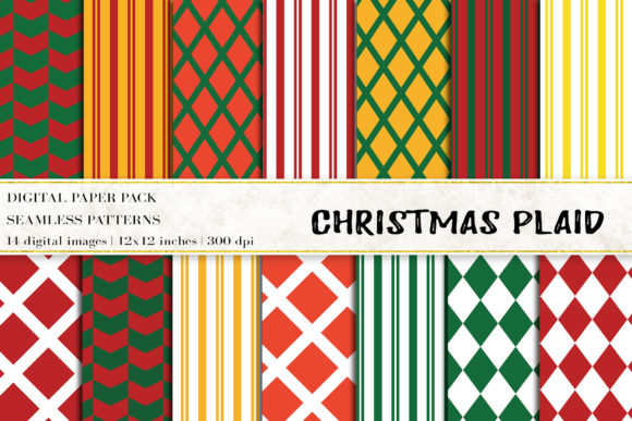 Christmas Plaid Digital Papers for Creative Projects