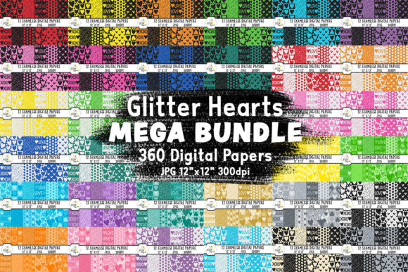 Glitter Heart Digital Paper Bundle: A Creative Resource for Designers and Crafters