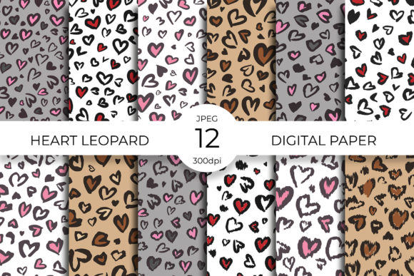 Heart Leopard Pattern Digital Paper: A Versatile Design Resource