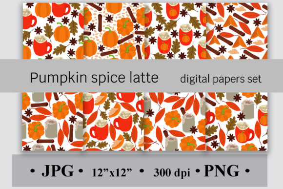 Pumpkin Spice Latte Digital Papers Set: A Creative Tool for Modern Designers