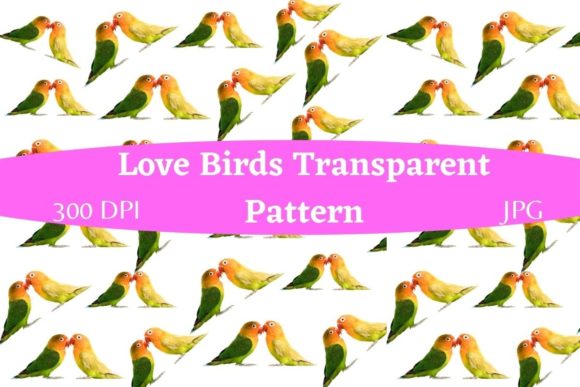 Transparent Pattern - Love Birds for Creative Designs