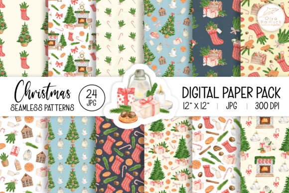 Watercolor Christmas Digital Paper Pack: A Creative Solution for Festive Crafts