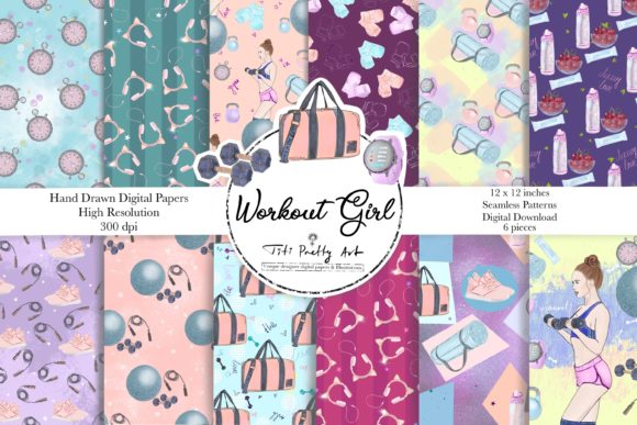 Workout Girl Digital Paper, Fitness Girl: A Versatile Tool for Creative and Practical Use